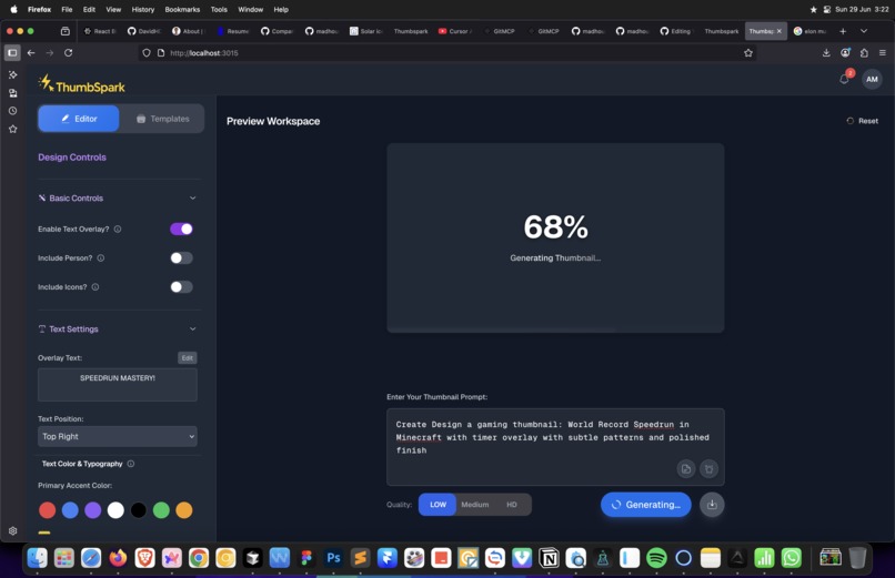 ThumbSpark - AI-Powered YouTube Thumbnail Generator – screenshot 1