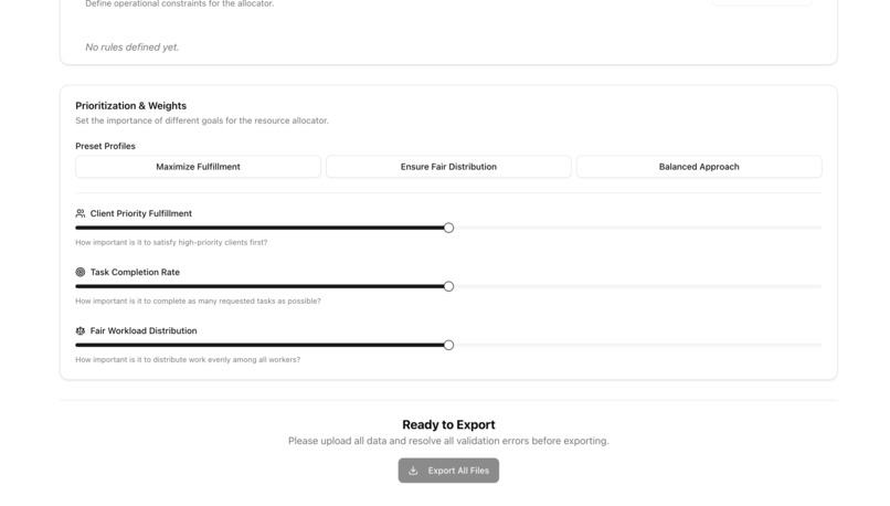Data Alchemist: AI-Powered Resource Allocation Configurator – screenshot 1