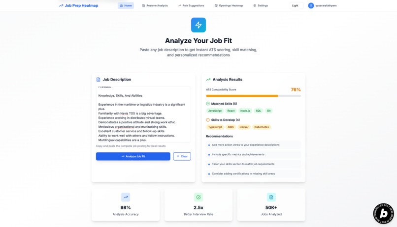 Job Prep Heatmap – screenshot 1