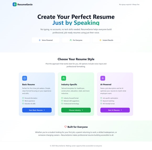 ResumeGenie – screenshot 1