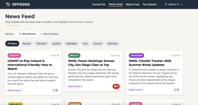 Offsides - A Women's Soccer Fanzone – screenshot 3