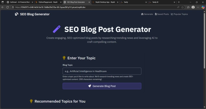 SEO Blog Generator – screenshot 1