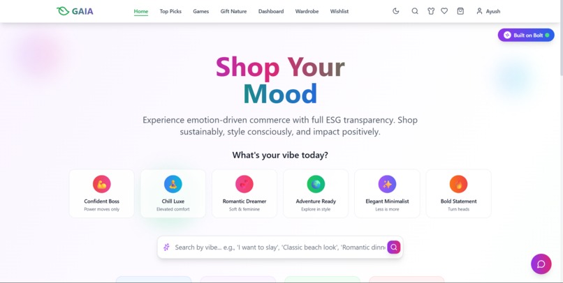 GAIA: Emotional Commerce x Ecological Regeneration – screenshot 1