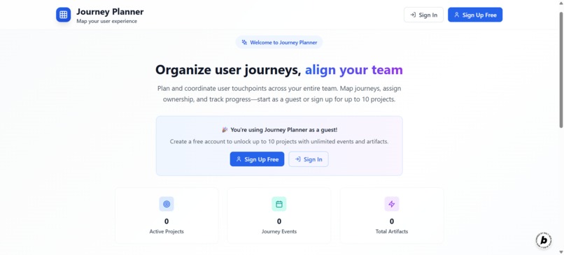 User Journey Planner – screenshot 1