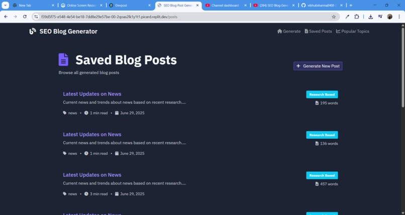 SEO Blog Generator – screenshot 2