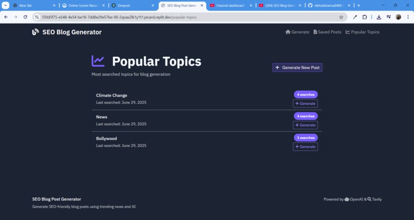 SEO Blog Generator – screenshot 3