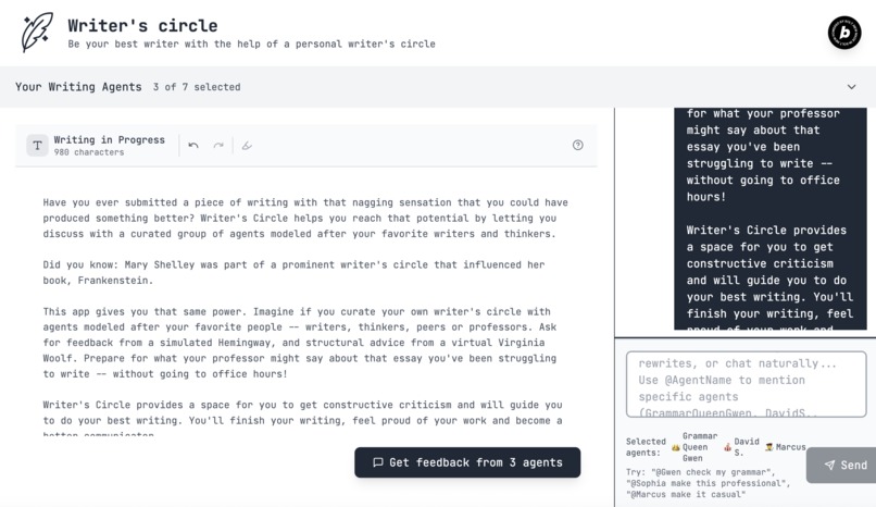 Writer's Circle – screenshot 2