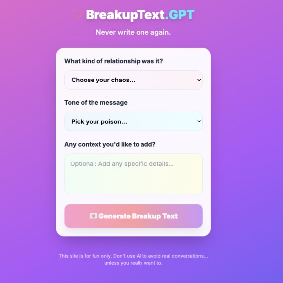 BreakupText.GPT – screenshot 1