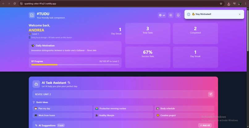 #TUDU – Your Daily Task Companion – screenshot 1