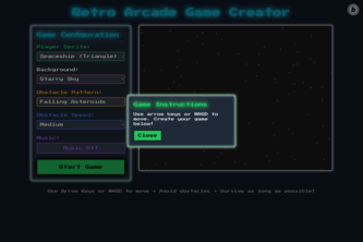 Retro Arcade Game Creator