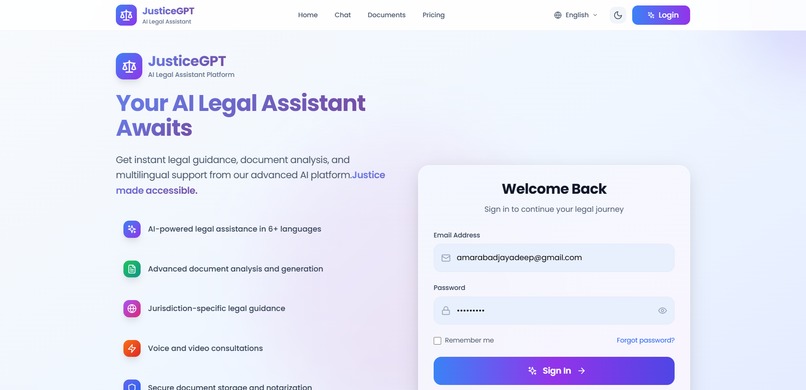 JusticeGPT – screenshot 1