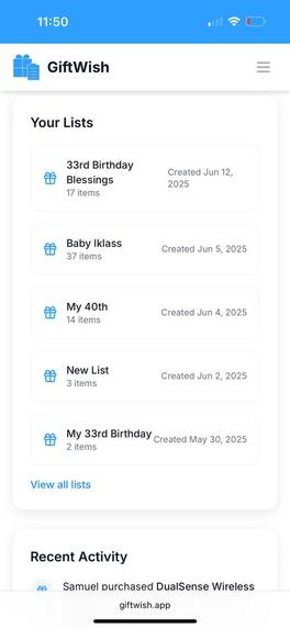 GiftWish App – screenshot 1
