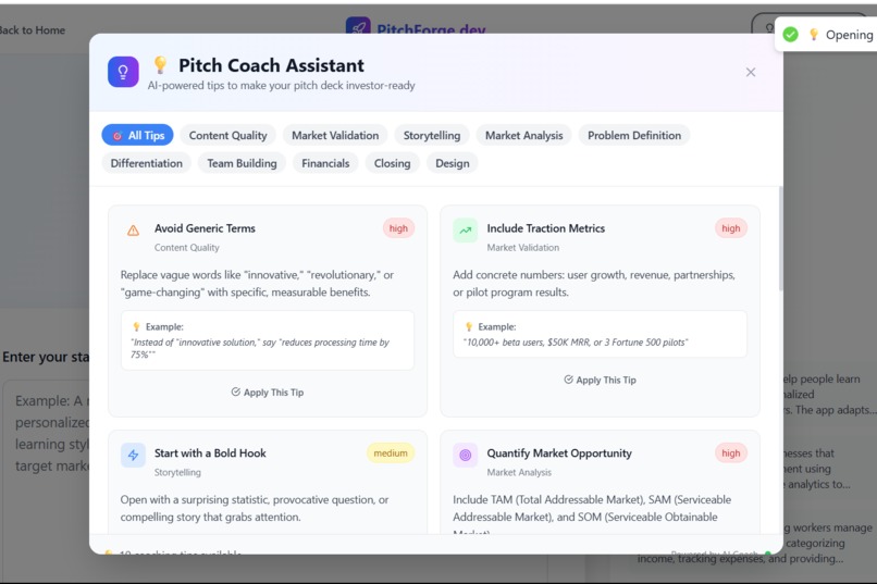 PitchForge.dev – screenshot 2