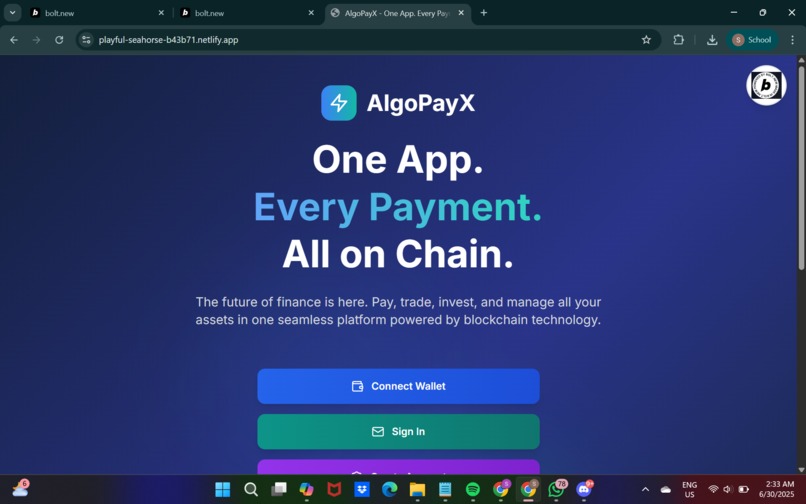 AlgoPayX – screenshot 1
