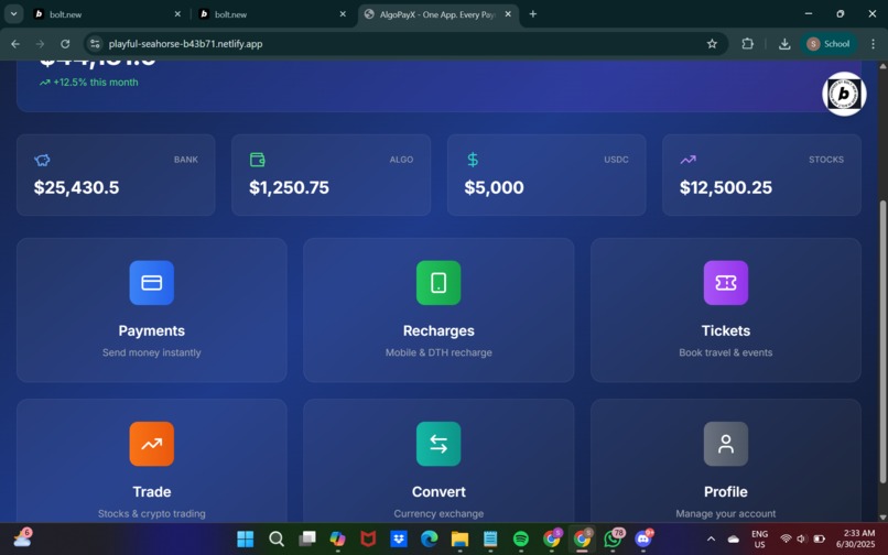 AlgoPayX – screenshot 2