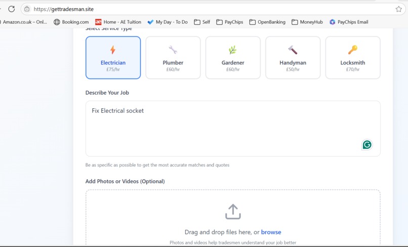 Professional Tradesman Booking Platform – screenshot 2