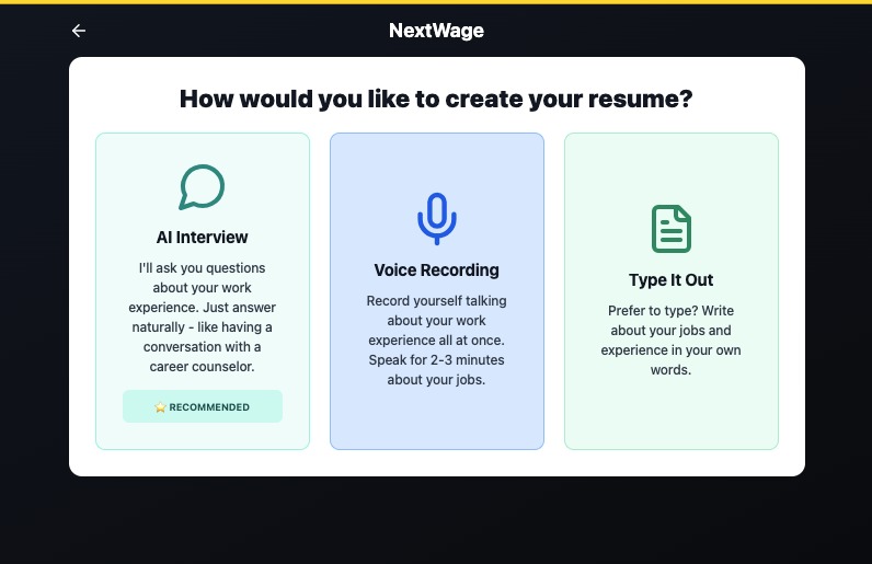 NextWage: AI Resume Builder for Frontline Workers – screenshot 5