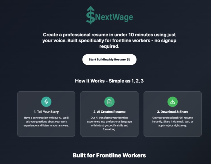 NextWage: AI Resume Builder for Frontline Workers – screenshot 4