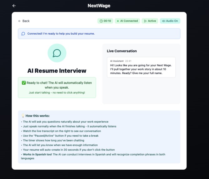 NextWage: AI Resume Builder for Frontline Workers – screenshot 7