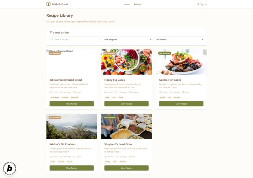 Faith & Food: Bible-Based Gluten-Free Recipes – screenshot 2