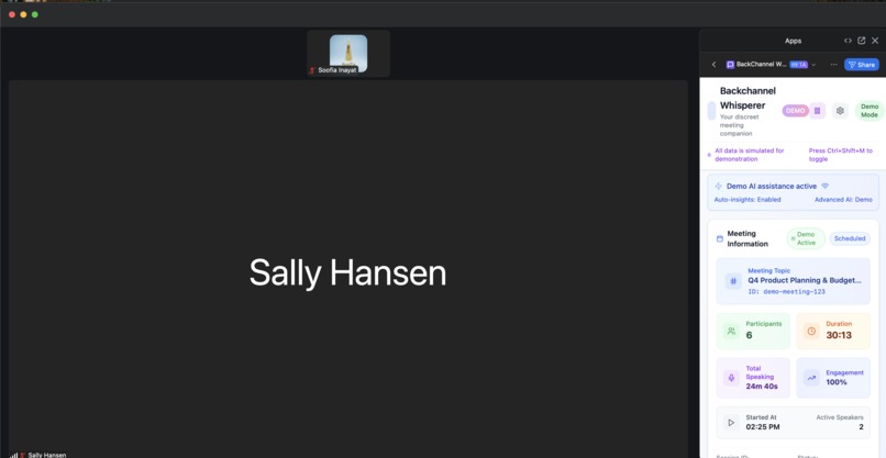 Backchannel Whisperer – screenshot 2