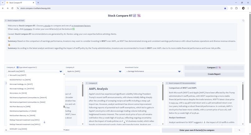 Stock Compare RT – screenshot 2