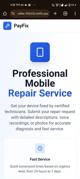 PAYFIX Mobile Repair App – screenshot 1