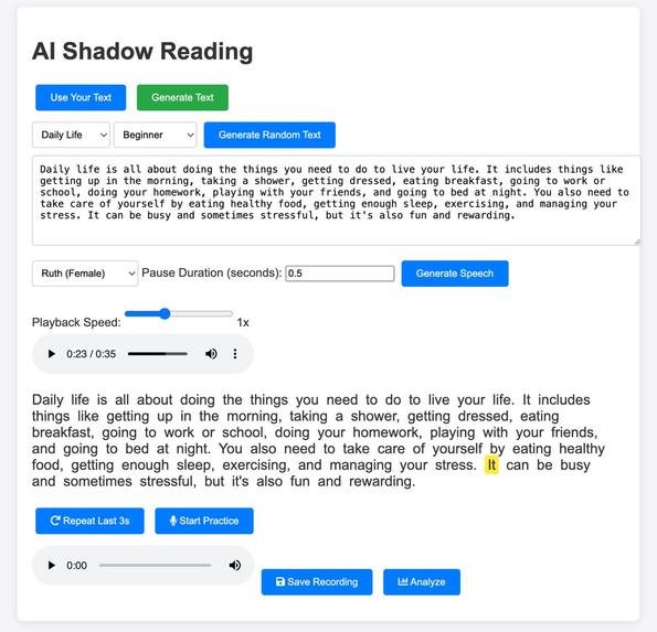 AI Shadow reading – screenshot 2