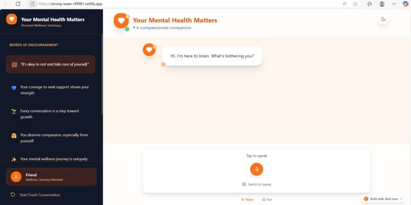 Action AI- mental health chatbot – screenshot 1