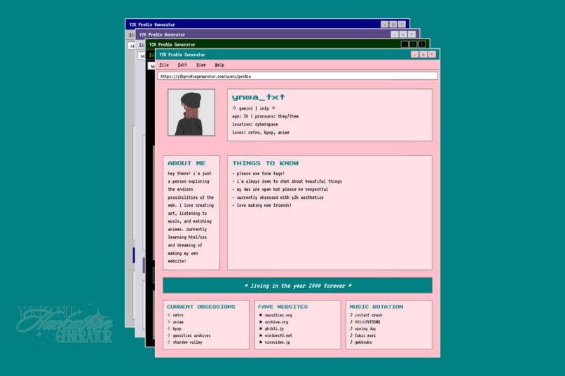 Y2K Profile Generator – screenshot 1