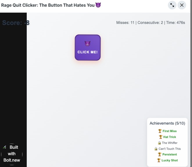 Rage Quit Clicker: The Button That Hates You – screenshot 1