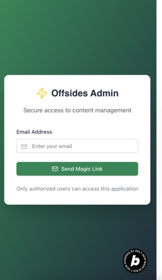 Admin Portal for Offsides – screenshot 3
