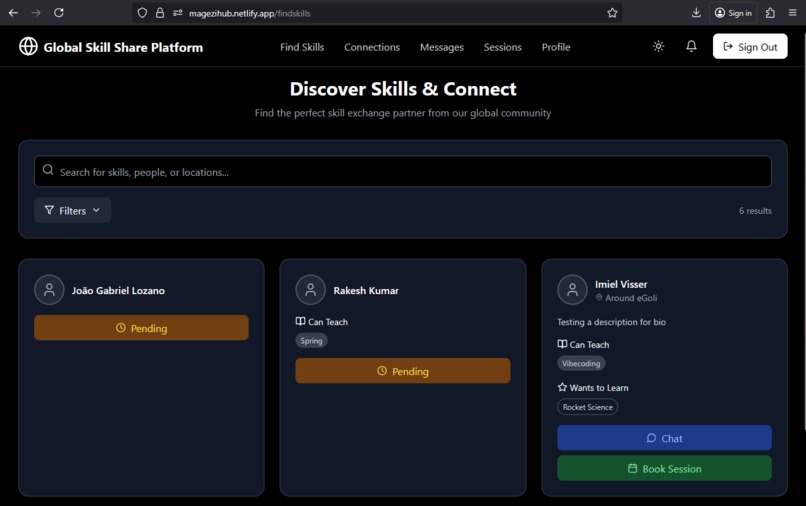 Global Skill Share Platform – screenshot 2