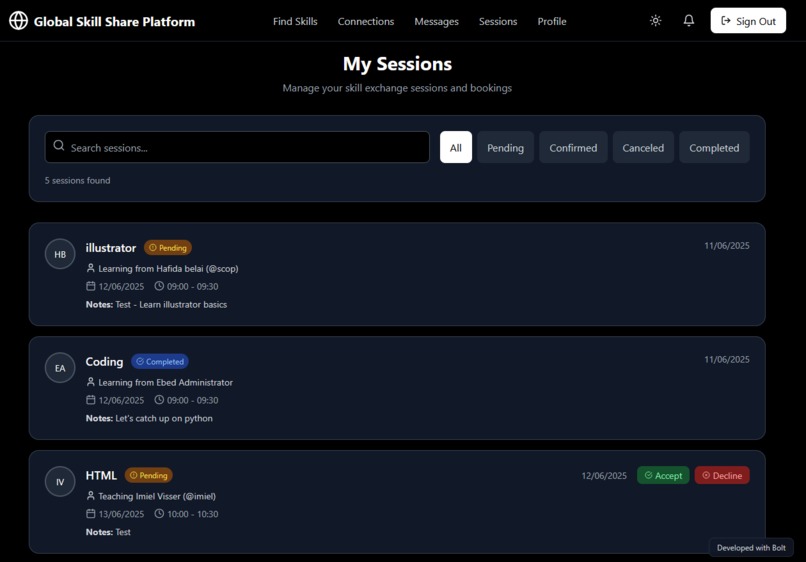 Global Skill Share Platform – screenshot 5