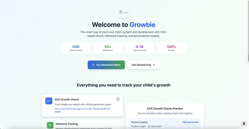 Growbie Milestone Tracker – screenshot 1