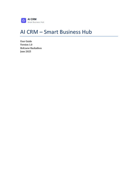 AI CRM-SMART BUSINESS HUB – screenshot 1