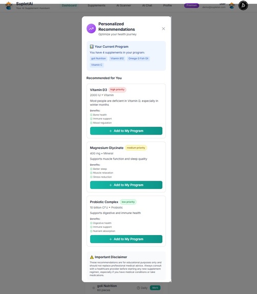 SupletAI – screenshot 2