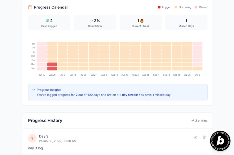 Hundora - focused space to build habits for 100 days. – screenshot 5