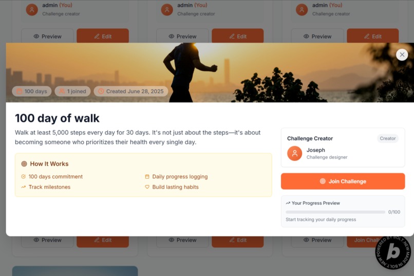 Hundora - focused space to build habits for 100 days. – screenshot 2