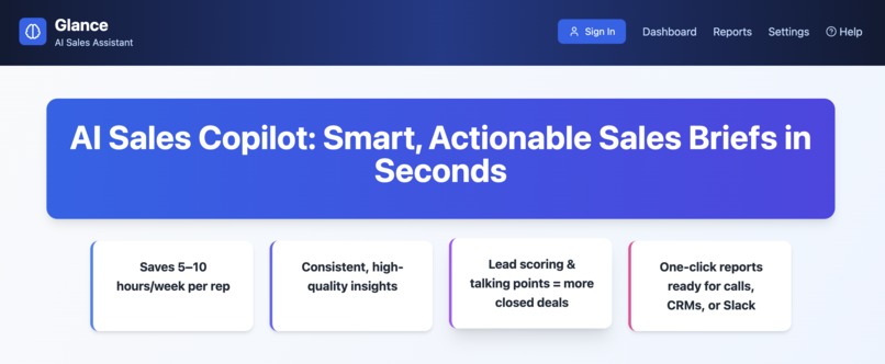 Glance Pre-Sales AI Agent – screenshot 6