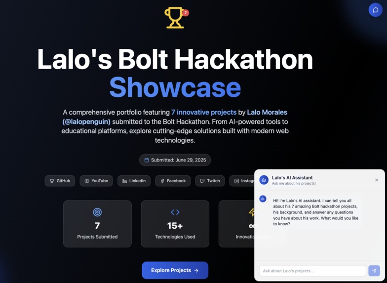 Lalo's Bolt Hackathon Showcase – screenshot 1