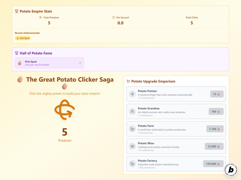 The Great Potato Clicker Saga – screenshot 1