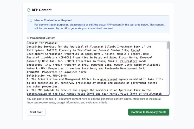 RFP Win Proposal Generator – screenshot 6