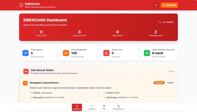 Sibencana alert – screenshot 1