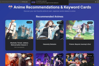 Anime Recommendation & Keyword Cards