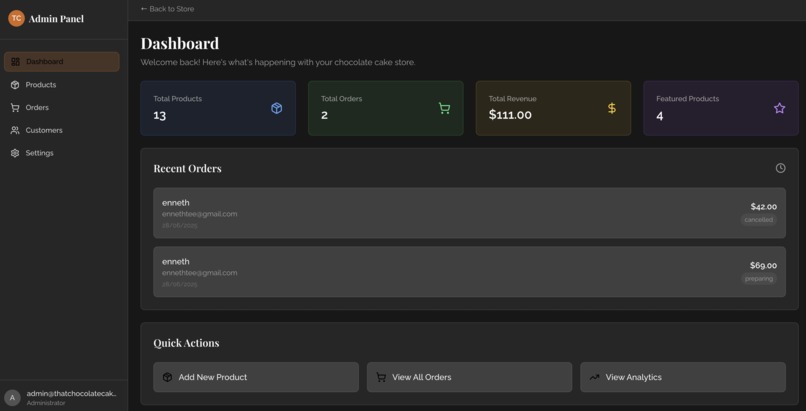 That Chocolate Cake – E-commerce Store – screenshot 3