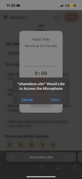 shame.less app – screenshot 3