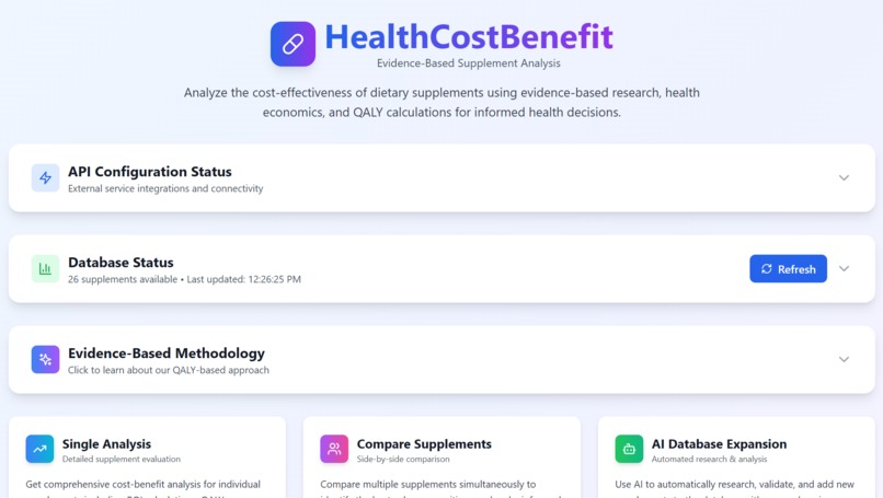 HealthCostBenefit – screenshot 1