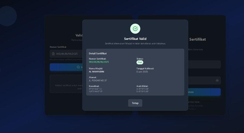 Qibla Direction Calibration Certification Service App – screenshot 2