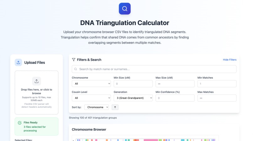 DNA Triangulation Calculator – screenshot 3